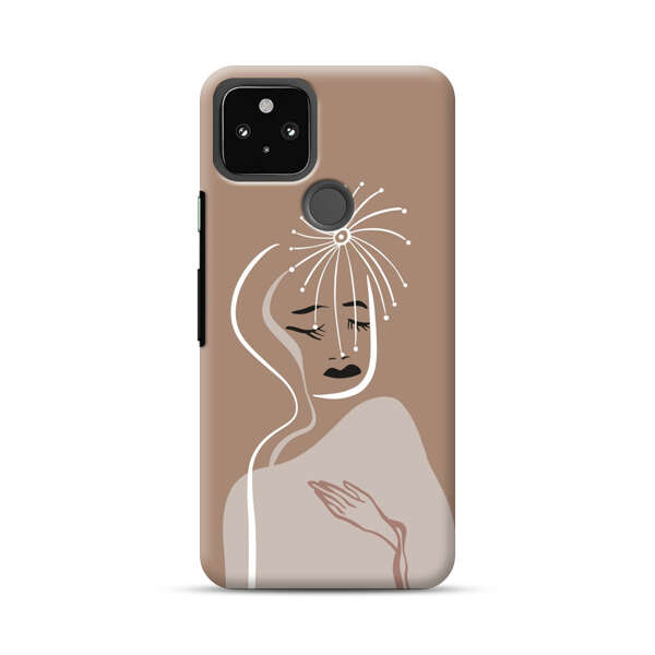 Artistic Abstract Portrait with Serene Face Google Pixel 5a 5G Hard Case