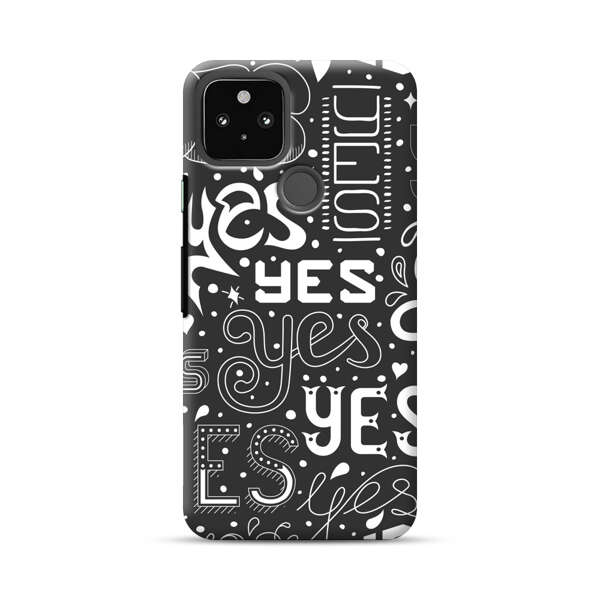 Bold Playful Typography Yes Pattern Google Pixel 5a 5G Hard Case