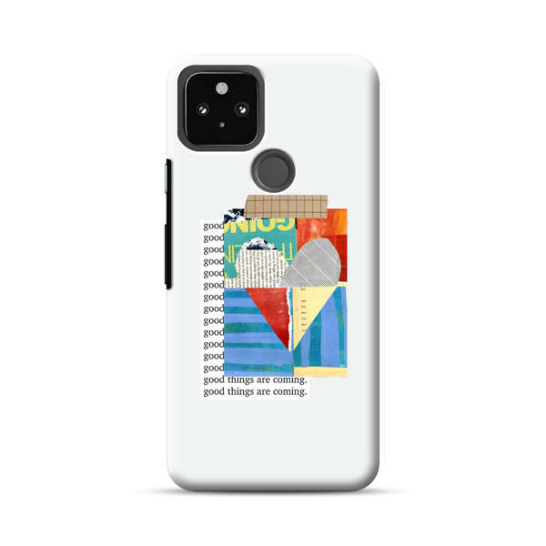 Colorful Abstract Collage with Geometric Shapes Google Pixel 5a 5G Hard Case