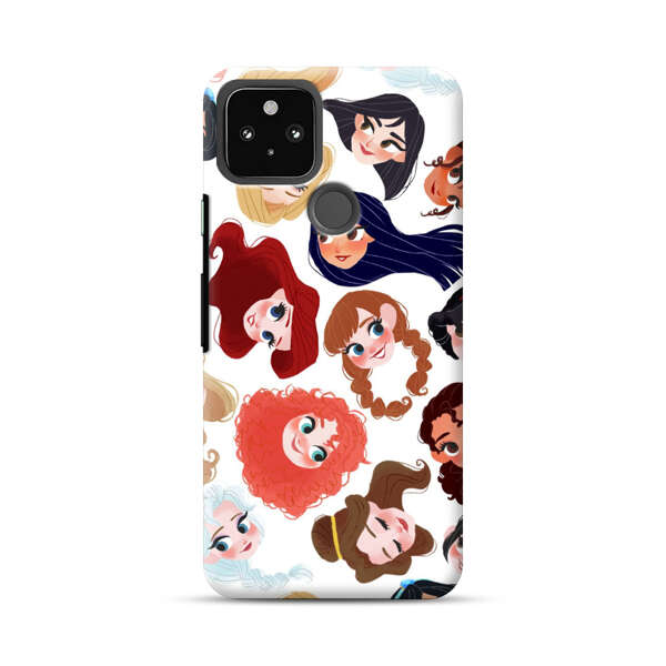 Diverse Animated Girl Faces Google Pixel 5a 5G Hard Case