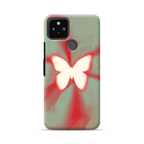 Glowing White Butterfly Abstract Radiant Design Google Pixel 5a 5G Hard Case