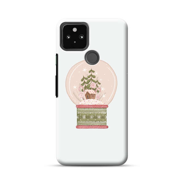 Holiday Snow Globe with Gingerbread House Google Pixel 5a 5G Hard Case