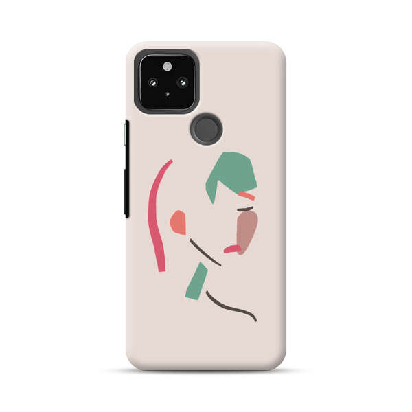 Minimalist Abstract Line Art Woman Face Google Pixel 5a 5G Hard Case