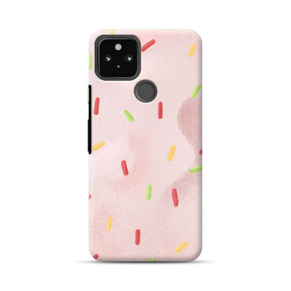 Pastel Pink Sprinkles Pattern Google Pixel 5a 5G Hard Case