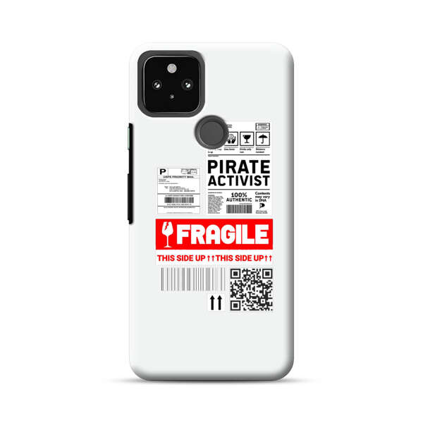 Pirate Activist Fragile Shipping Label Google Pixel 5a 5G Hard Case