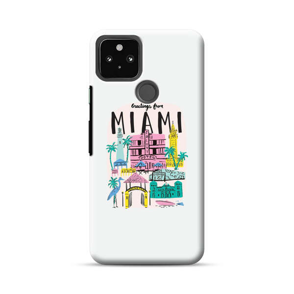 Vibrant Miami Cityscape Illustration Google Pixel 5a 5G Hard Case