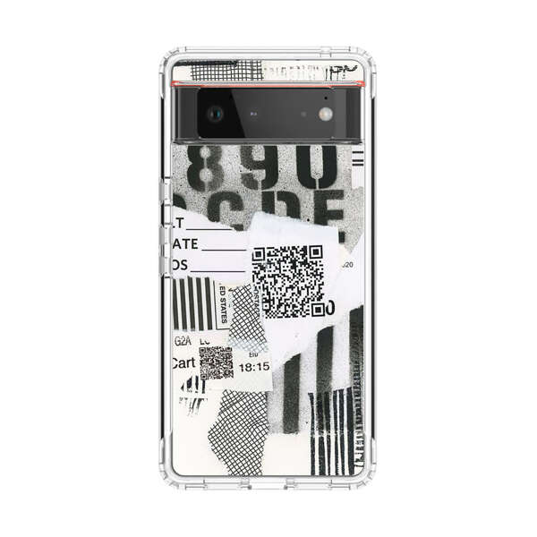Abstract Collage Torn Paper Barcodes Google Pixel 6 Case