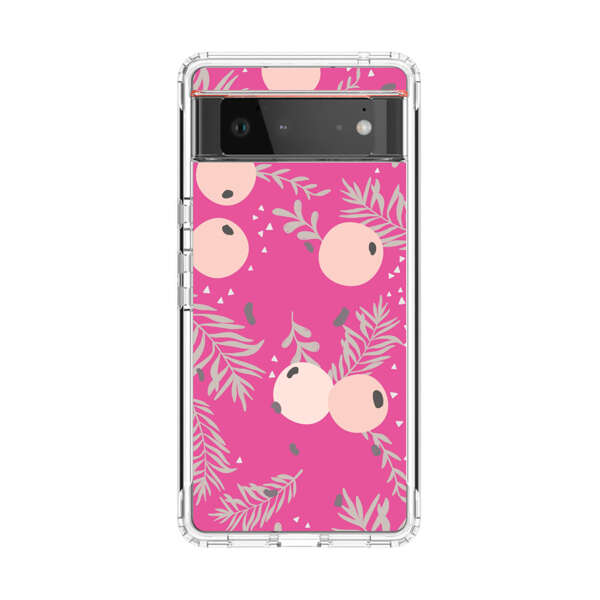 Berries Floral Pattern Pink Background Google Pixel 6 Case