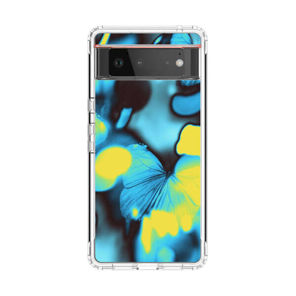 Blue Butterflies Glowing Abstract Background Google Pixel 6 Case