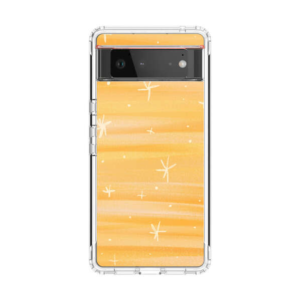 Bright Orange Star Pattern Google Pixel 6 Case