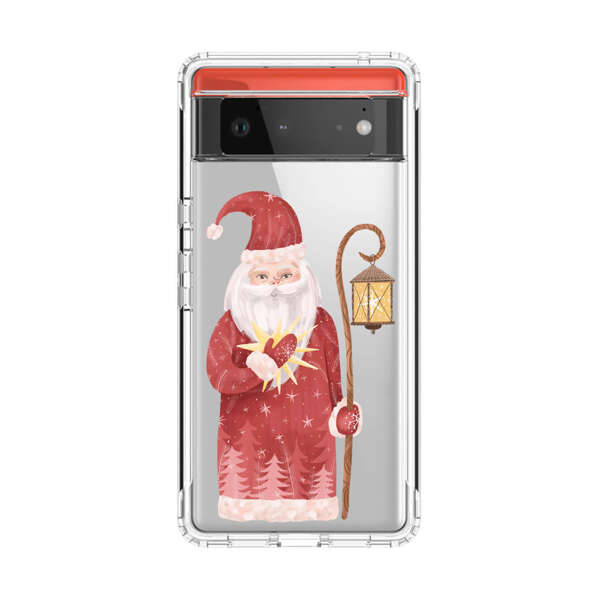 Charming Santa Claus Holding Glowing Heart and Lantern Google Pixel 6 Case