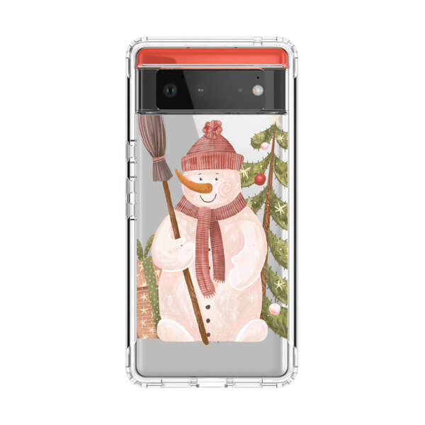 Charming Winter Snowman Illustration Google Pixel 6 Case