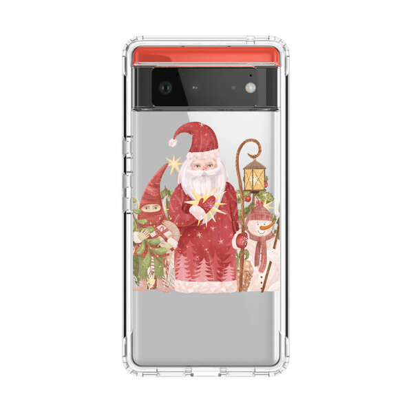 Christmas Santa Elf Snowman Festive Illustration Google Pixel 6 Case