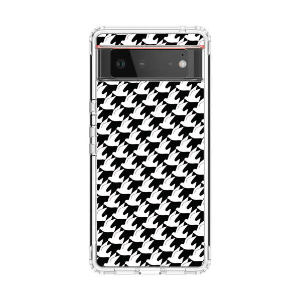 Classic Black and White Houndstooth Pattern Google Pixel 6 Case