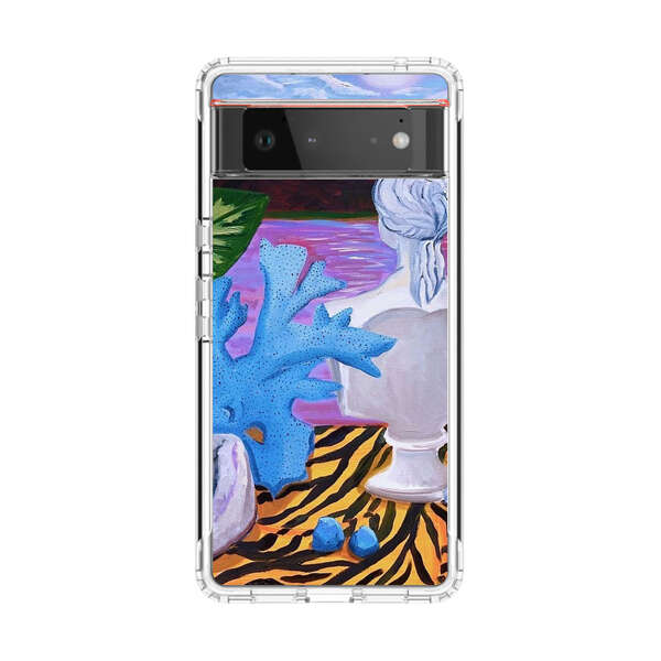 Classical Statues and Tropical Plants by the Ocean Google Pixel 6 Case