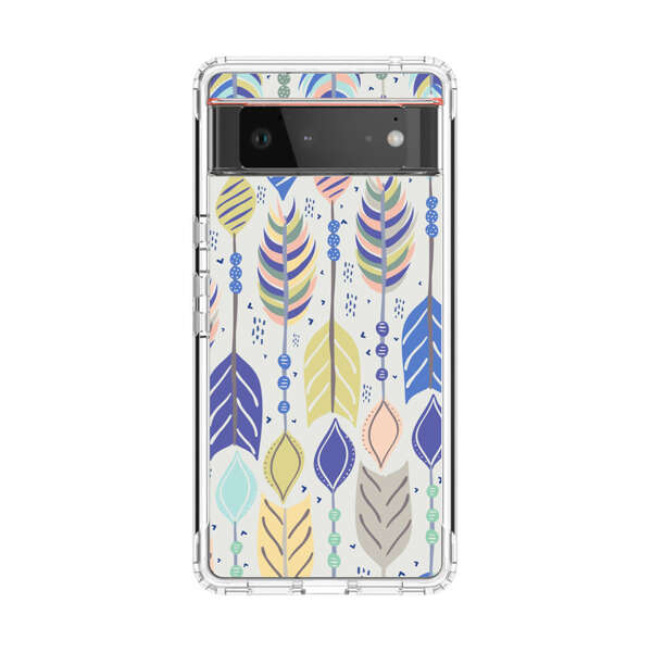 Colorful Feathers Pattern Pastel Google Pixel 6 Case