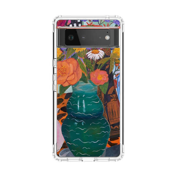 Colorful Still Life with Flower Vases and Shell Google Pixel 6 Case