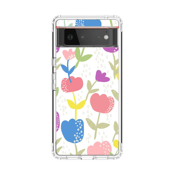 Colorful Tulip Floral Pattern Google Pixel 6 Case