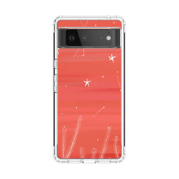 Coral Night Sky with Stars and Plants Google Pixel 6 Case