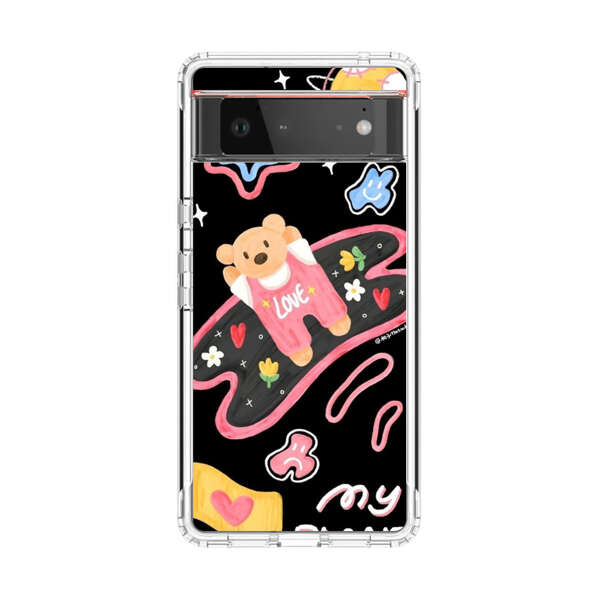 Cute Teddy Bear Love Space Design Google Pixel 6 Case