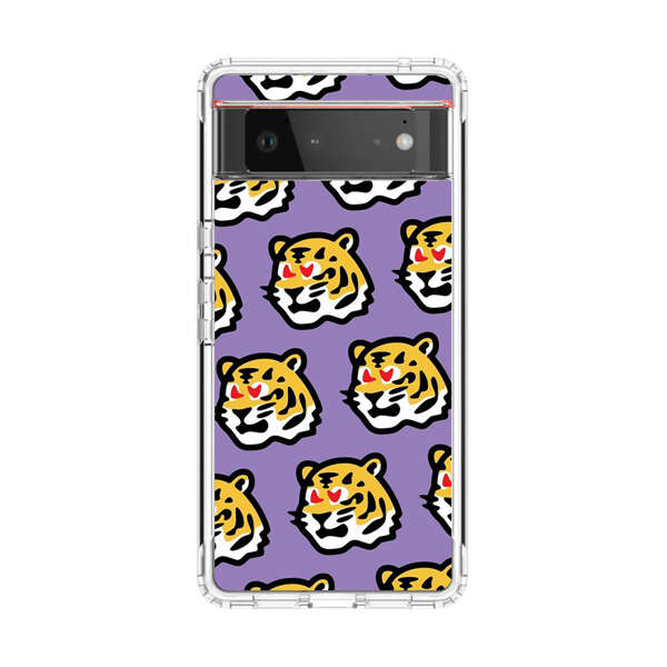 Cute Tiger with Heart Eyes Pattern Google Pixel 6 Case