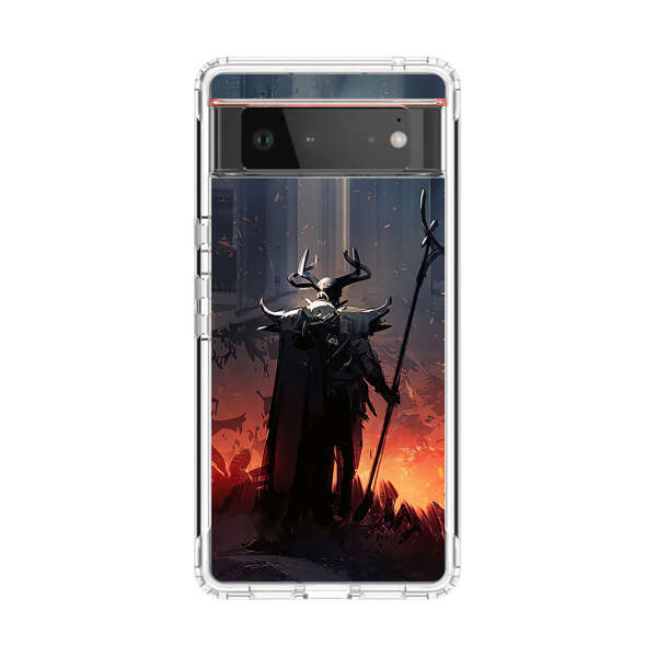 Dark Fantasy Warrior with Horned Helmet Google Pixel 6 Case