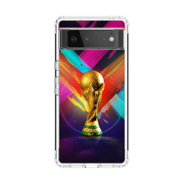 Golden Soccer Trophy with Colorful Abstract Background Google Pixel 6 Case