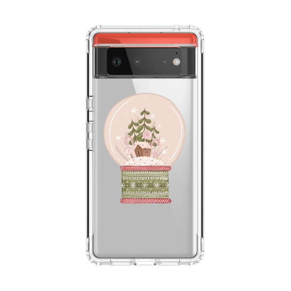 Holiday Snow Globe with Gingerbread House Google Pixel 6 Case
