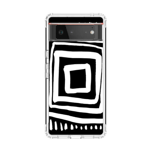 Minimalist Geometric Black and White Design Google Pixel 6 Case
