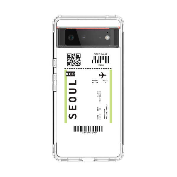 Minimalist Seoul Boarding Pass Google Pixel 6 Case