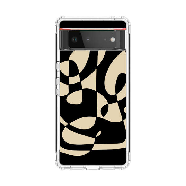 Modern Abstract Beige and Black Geometry Google Pixel 6 Case
