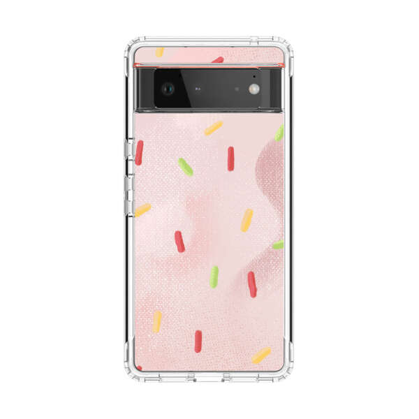 Pastel Pink Sprinkles Pattern Google Pixel 6 Case