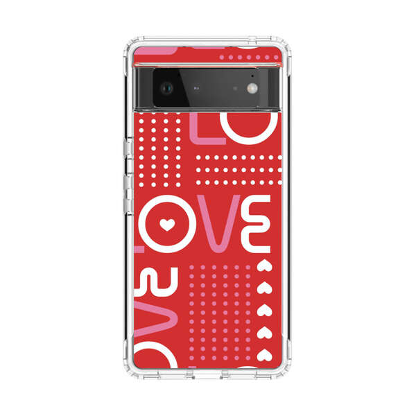Red Love Typography Pattern Google Pixel 6 Case