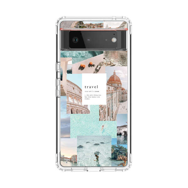 Travel Scenic Collage with Landmarks and Coastline Google Pixel 6 Case