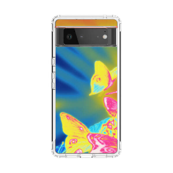 Vibrant Colorful Neon Butterflies Abstract Google Pixel 6 Case