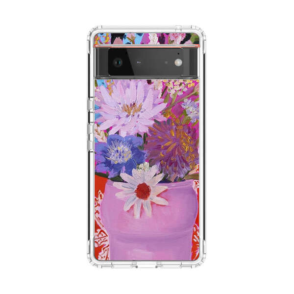 Vibrant Floral Bouquet in Pink Vase Google Pixel 6 Case