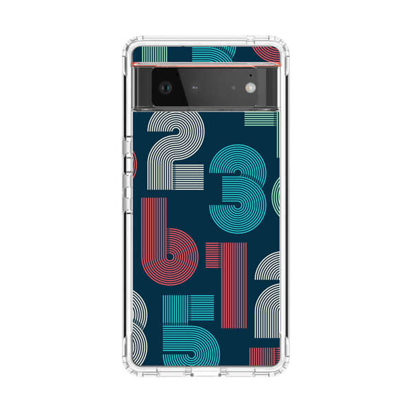 Vibrant Seamless Pattern of Colorful Stylized Numbers Google Pixel 6 Case