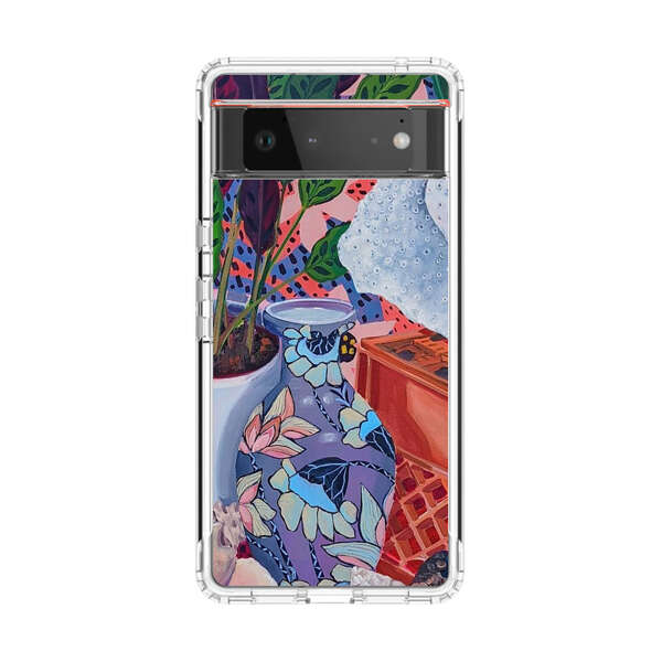 Vibrant Still Life with Plants and Vase Google Pixel 6 Case