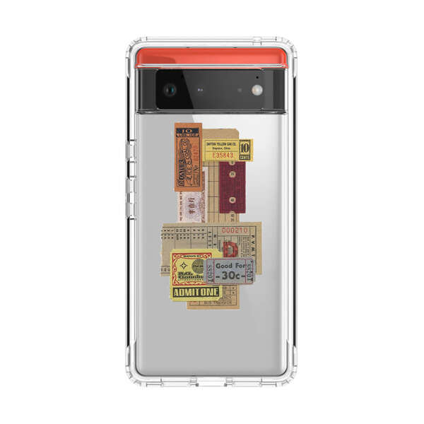 Vintage Admission and Raffle Tickets Collage Google Pixel 6 Case
