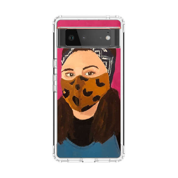 Woman Leopard Print Face Mask Google Pixel 6 Case