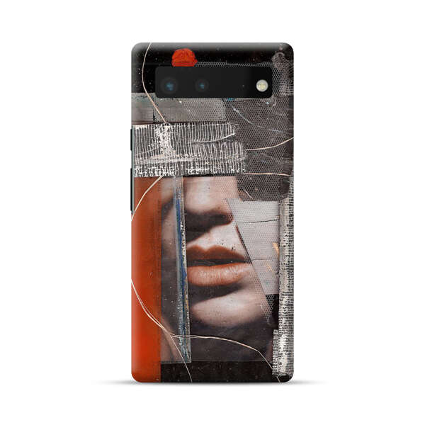 Abstract Collage Close Up Face Google Pixel 6 Hard Case