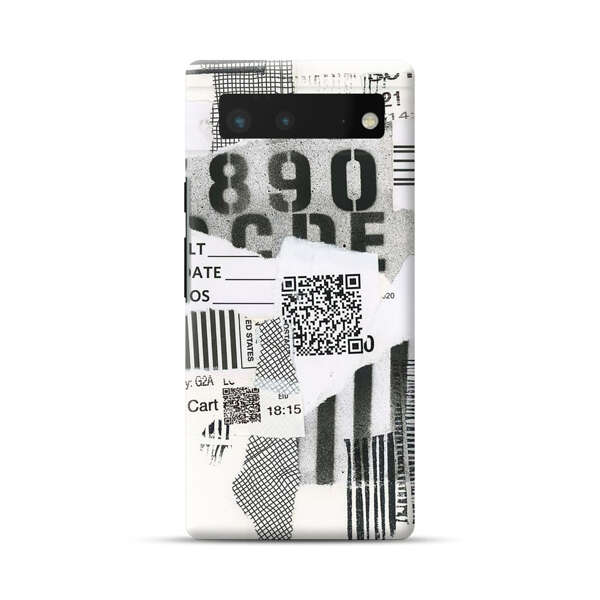 Abstract Collage Torn Paper Barcodes Google Pixel 6 Hard Case
