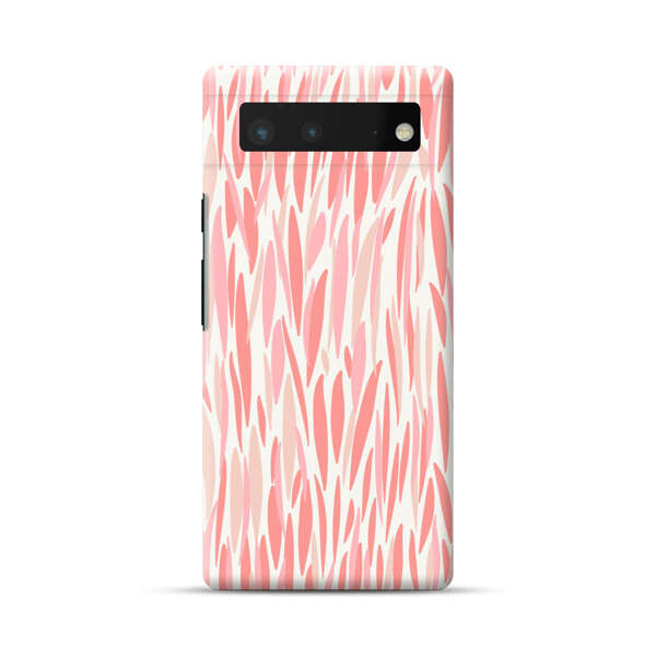 Abstract Coral Wavy Lines Pattern Google Pixel 6 Hard Case