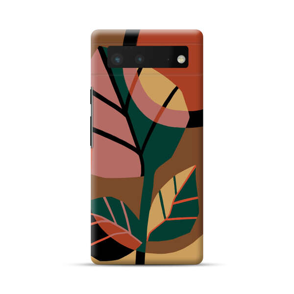Abstract Geometric Leaves Design Google Pixel 6 Hard Case