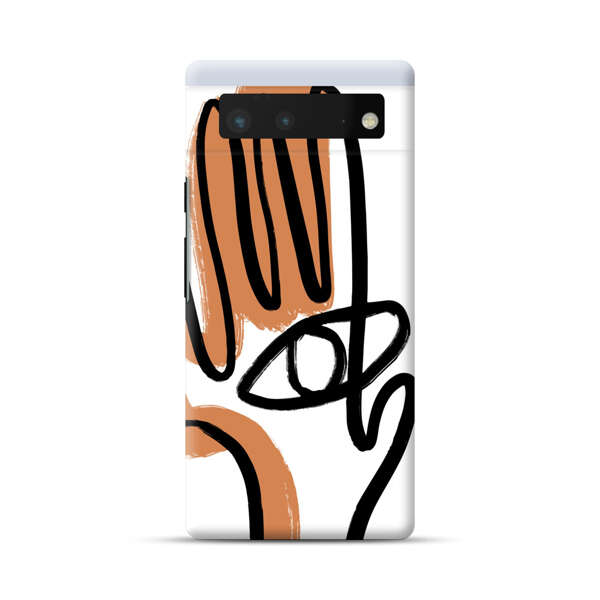 Abstract Minimalist Hand with Eye Google Pixel 6 Hard Case