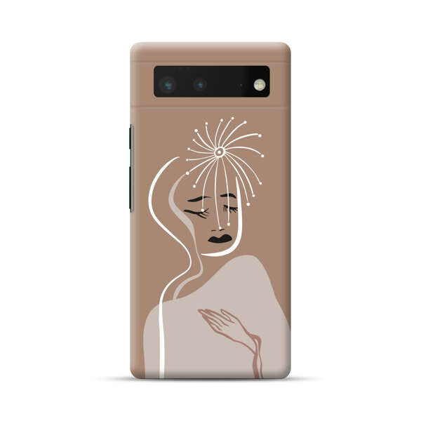 Artistic Abstract Portrait with Serene Face Google Pixel 6 Hard Case