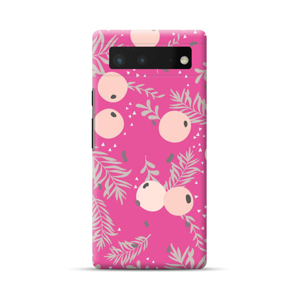 Berries Floral Pattern Pink Background Google Pixel 6 Hard Case