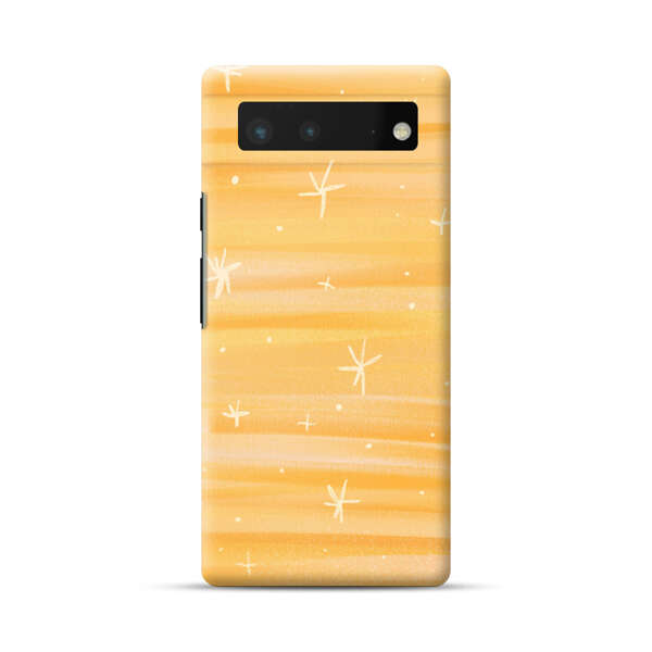 Bright Orange Star Pattern Google Pixel 6 Hard Case