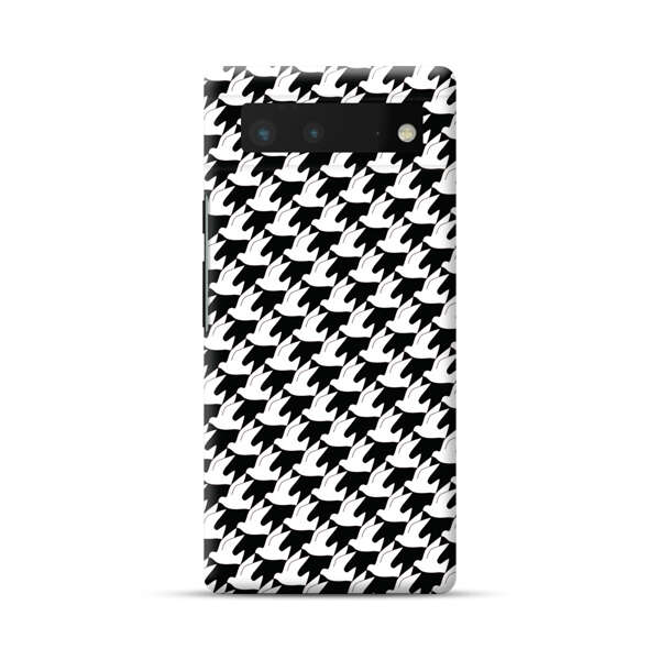 Classic Black and White Houndstooth Pattern Google Pixel 6 Hard Case