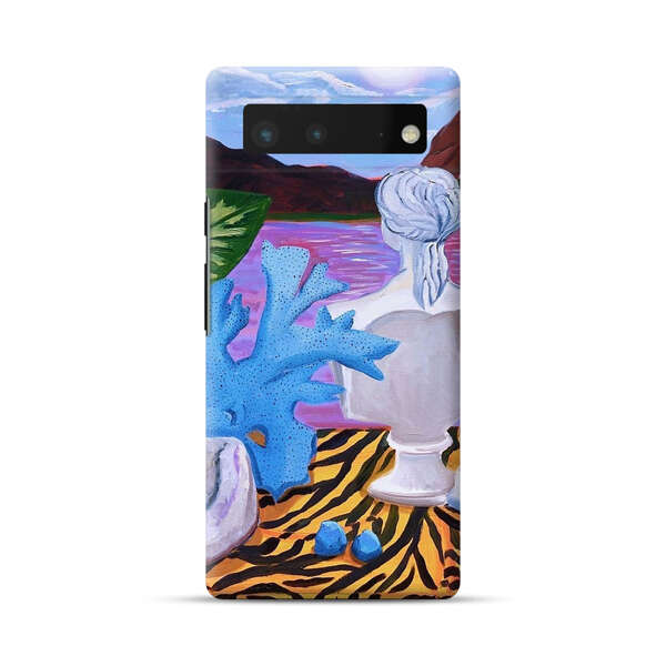 Classical Statues and Tropical Plants by the Ocean Google Pixel 6 Hard Case